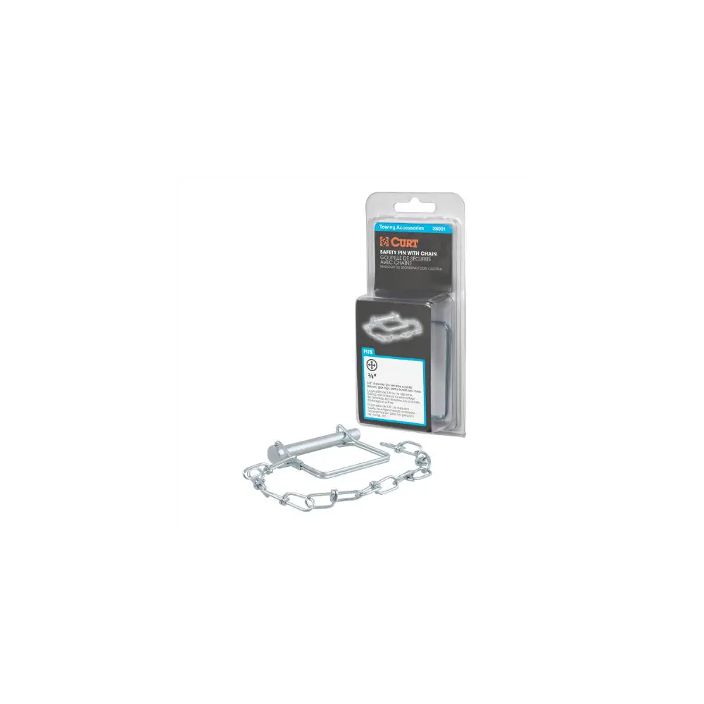 3/8" Safety Pin with 12" Chain (2-3/4" Pin Length, Packaged) - CUR28001